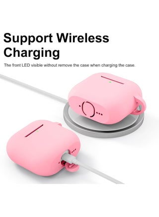 Silicone Protective Case Cover for AirPods 4/Airpods 4 ANC with Keychain (Pink) - view 5